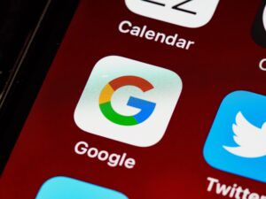 Photo of google app on a phone. Taking control of your time.